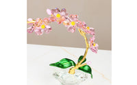 Crystal Flower Ornament Gold-Toned Crystal Flower Faceted Floral Ornament for Living Room