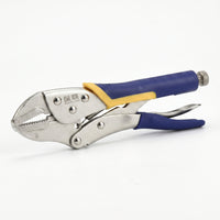 Silver Silver-Toned Finish Spring-Loaded Locking Pliers Metal Hand Tool