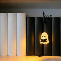 Bookshelf Lantern with Bracket Halloween-Themed Ghost Bookshelf Lantern for Book Lovers, Reading Nook, Bedroom
