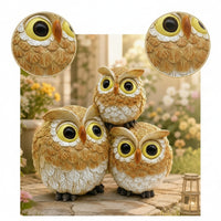 Owl Garden Figurine Resin Owl Garden Statue Hand-Painted Outdoor for Gardeners, Courtyard
