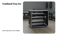 Heavy-Duty Stage Audio Flight Case Aluminum Frame Audio Equipment Rack Shock-Resistant PA System Flight Case Reinforced Corners for Sound Engineers, DJs, Musicians, Live Performance, KTV, Studio, Home Theater