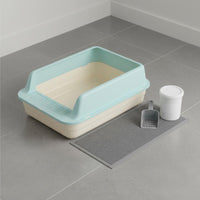 Anti-Splash Semi-Enclosed Litter Box Long-Lasting PP Material Semi-Enclosed Litter Tray Easy to Clean Plastic Cat Potty for Kittens