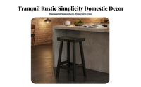 Minimalist Design Backless Saddle Stool Built-in Footrest Bar Chair Sturdy Construction Kitchen Seating Stable Frame for Homeowners, Adults, Business Owners, Pub, Cafe, Restaurant, Dining Area