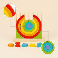 Wooden Stacking Toy with Dowels Educational Rainbow Stacking Blocks Rainbow Stacker Educational Playset Colorful
