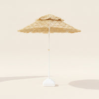 Tiki Umbrella with Tilt Double-Layer Thatch Parasol Tiltable Straw Umbrella for Patio, Poolside, Garden