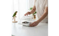 Transparent Design Acrylic Roller Food Dispenser Mentally Stimulating Acrylic Bird Feeder Toy Long-Lasting Parrot Challenge Feeder Easy to Clean for Parrots, Small Birds