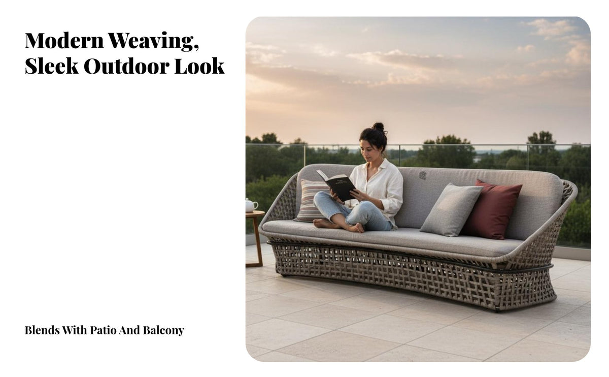 Waterresistant 4-Piece Woven Chat Set sun-withstandant Patio Seating Group weather-withstandant Outdoor Furnishing Wicker design for Homeowners, Families, Entertainers, Garden, Balcony, rearyard, Porch
