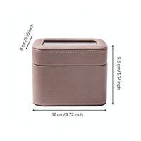 Watch Box with Window PU Leather 2-Slot Watch Box Storage Holder Compact Portable for Travelers, Dresser, Nightstand