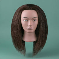 Hairdressing Practice Mannequin Head 14-Inch Synthetic Hair Mannequin Head Can Be Curled for Hairdressers