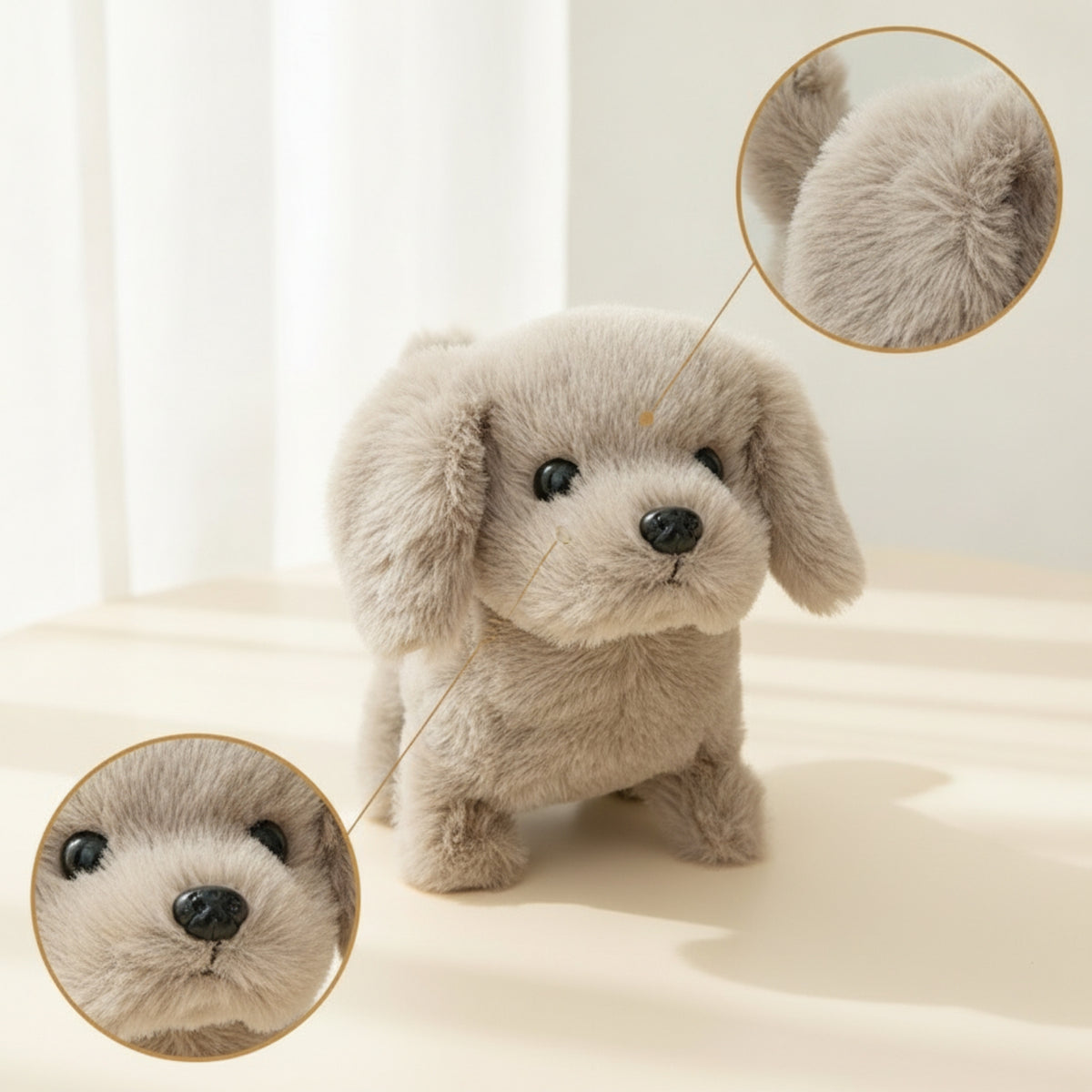 Electronic Stuffed Pet Moving Walking Stuffed Toy Animated Battery-Operated for Children, Playroom, Desk