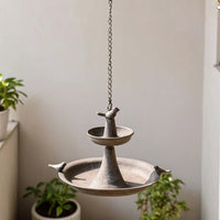 Hanging Bird Feeder Weather Resistant Two Tier Bird Feeder Easy to Fill for Garden, Patio, Balcony