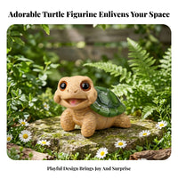Oversized Eyes Resin Turtle Figurine Compact Cute Turtle Figurine Decorative Display Piece Miniature for Garden