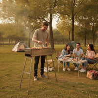 Freestanding Elevated Charcoal Grill Heavy-Duty Rectangular Barbecue Grill Compact Portable for Home Cooks, Campers, Backyard, Patio, Garden, Camping