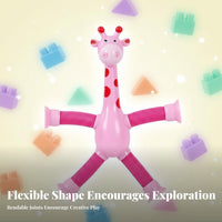 Stretchable Limbs Light-up Telescopic Giraffe Toy Transformable Shapes Stretchy Giraffe Toy Educational for Children, Children 3+