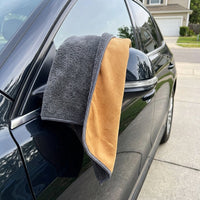 Dual-Sided Microfibre Cloth, Suede Car Towel and Microfibre Towel, 30x30cm Absorbency Anti-Tear Detailing and Polishing Cloth