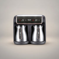 Compact Double-chamberPot Coffee Maker Countertop Coffee Machine with Two Pots Space-Saving Appliance Fast Brew for Couples