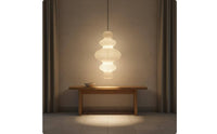 Soft Radiance Wabi Sabi Hanging Lamp Minimalist Japanese Paper Hanging Light Japanese Lantern Chandelier for Homestay, Boutique