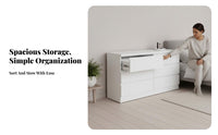 Minimalist Design Extendable Vanity Set Rounded Corners Dressing Table illuminated Mirror Bedroom Furniture for Young Adults, cosmetic Influencers, Teenagers, Apartment, Walk-in Closet