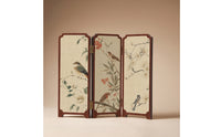 Mini Desktop Folding Screen Traditional Mini Folding Screen Tri-Fold Decorative Plaque Foldable Three-Panel Divider Compact
