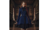 Costume Double Dress-Breasted Gothic Dress High Underdress for Cosplayers, Cosplay, Themed Parties