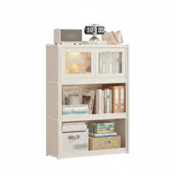 Dustproof Enclosed Bookcase Large Capacity Bookshelf with Transparent Doors Space Saving Display Cabinet with Clear Doors Sturdy Construction for Students, Book Lovers, Dorm Room, Bedroom, Home Office, Hallway
