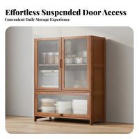 Space Saving Living Room Sideboard Cabinet Adjustable Shelves Dining Room Sideboard Elegant Design Kitchen Pantry Cabinet Heavy Duty for Homeowners, Families, Homemakers, Hallway