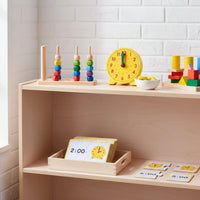 Teaching Clock with Cards Bright Instructional Timepiece with Flashcards Hands-Time-Telling Toy for Preschoolers