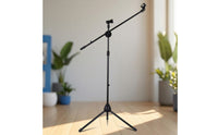 Microphone Stand with Extendable Support Arm Heavy Duty Tripod Microphone Stand Universal for Singers, Speakers, Stage, Studio