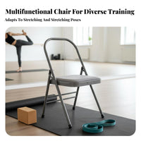 Foldable Iyengar Mind-Body Practice Chair Multi-Functional Mind-Body Practice Chair Portable Stretching Aid Space-Saving for Beginners, Yogis, Seniors, Home Gym, Physical Rehabilitation