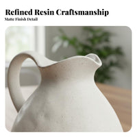 Modern Resin Vase Double-Use Kettle Design Flower Holder Pitcher Vase Multifunctional Home Decor Textured Finish for Living Room