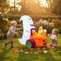 Specters and Pumpkin Inflatable Lighted Lawn Decoration Easy to Use for Garden