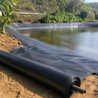 Matte Black Pond Liner for Pond Construction, Flexible HDPE DPM Membrane, Waterproof Geomembrane Sheet