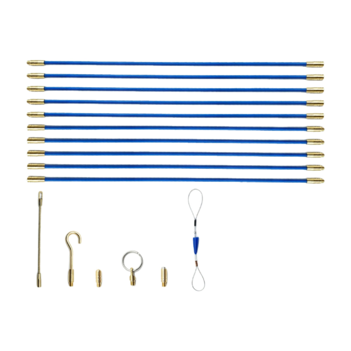 10 Pieces Flexible Fiberglass Wire Pulling Rods Wear-Resistant Wire Pulling Rods Slim Cable Pulling Rods Tape Kit Low Friction for Electricians