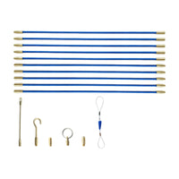 10 Pieces Flexible Fiberglass Wire Pulling Rods Wear-Resistant Wire Pulling Rods Slim Cable Pulling Rods Tape Kit Low Friction for Electricians