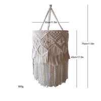Handmade Boho Fringe Lampshade Handwoven Macrame Lampshade Indoor Woven Tassel Light Shade Cotton Rope for Bedroom