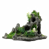 Fish Tank Mountain Decor Multi Cave Structure Secure Resting Spots for Freshwater