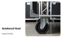 Rolling Audio Rack Case Heavy-Duty Construction Portable Amplifier Rack Reinforced Corners Rolling Roadworthy Enclosure for Artists, Outdoor Events