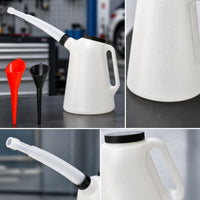 2 Pieces Oil Jug with Flexible Spout Clear Measurements Oil Filling Jug Measurement for Mechanics, Home Mechanics, Car Maintenance, Garage, Workshop