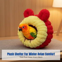 Bird Bed, Thick Plush Warm Bird Bed, Parakeet Cockatiel Lovebird Winter Sleeping House, Cute Design, Easy to Wash, Random Color