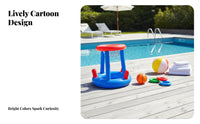 5 Pieces Thick PVC Material Floating Basketball Loop Toss Set Quick Inflate & Deflate 2-in-1 Pool Game Set Leak Resistant for Children