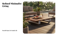 Modern Patio Conversation Set with Teak Coffee Table