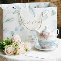 Tea for Single Set Gift Box Included Personal Tea Set Elegant Design for Office
