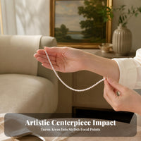 Metal Clasps Pearl Bead Chain Flexible Looped Bead Strand Light-Colored Pearl Ornament Chain Decorative