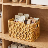 woven Storage Basket Storage Basket with Handles Space-Saving for Living Room