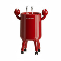 Easy No-Bend Use Trash Can with Wheels Large Capacity Hinged Lid Trash Bin Movable Garbage Can for Living Room, Bedroom