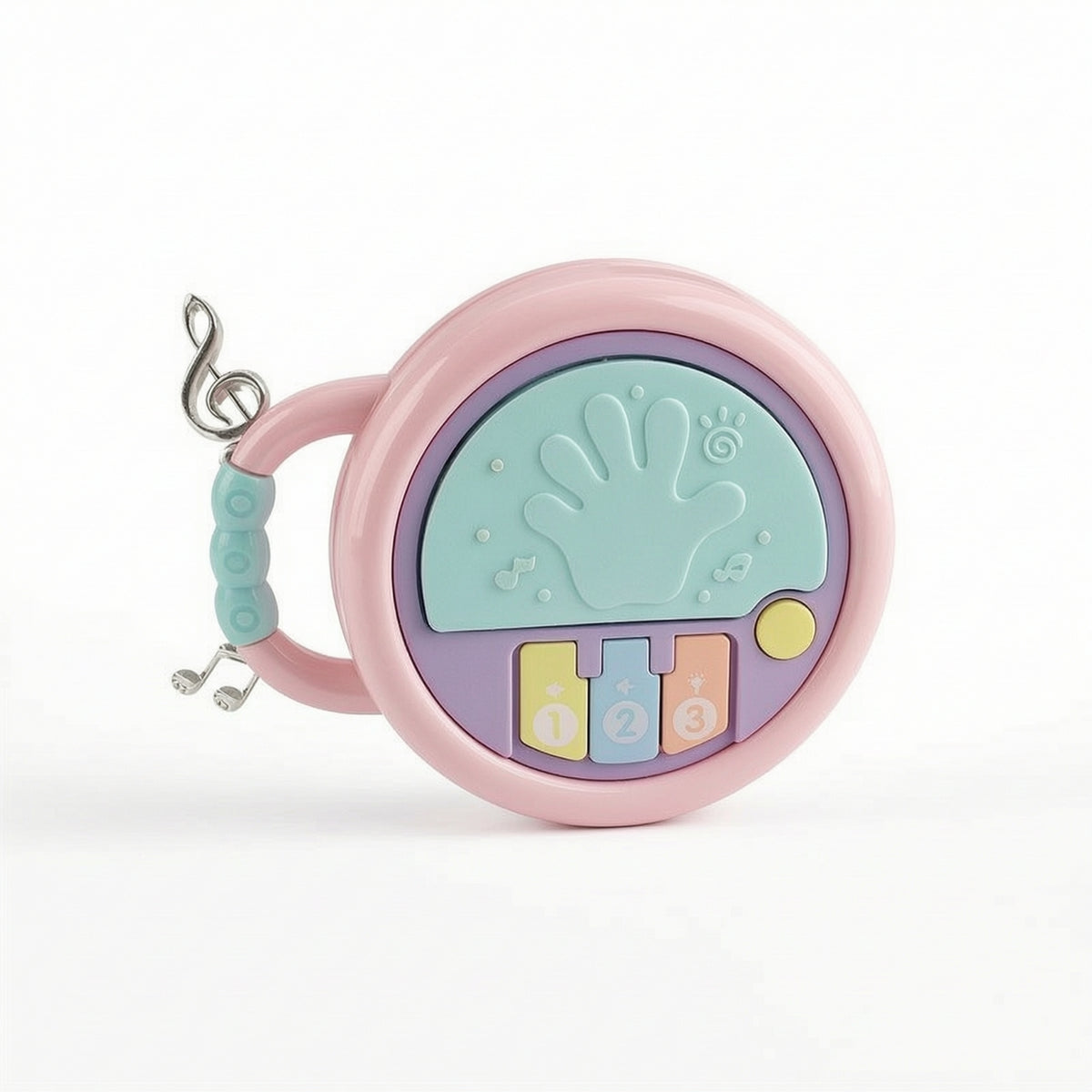 Embossed Toy Drum with Handle Handheld Baby Drum Toy Interactive Educational for Nursery