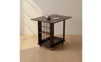 With Wheels Folding Sofa Table Portable Rolling Side Table Slim Design Household Furniture Space Saving