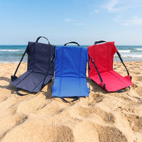 Camping Chair with Back Support and Seat Cushion, Folding Stool for Adults with Oxford Cloth, Waterproof Picnic Mat Floor Chair, Camping Stool