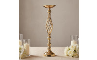 Elegant Gold Pedestal Flower Stand Tall Wedding Centerpiece Vase Decorative Gold Column Vase Stand Stable for Brides, Reception, Ceremony