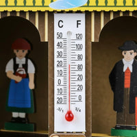 Wooden Chalet Hygrometer Temperature and Humidity Display Decorative Weather Predictor Thermometer for Indoor